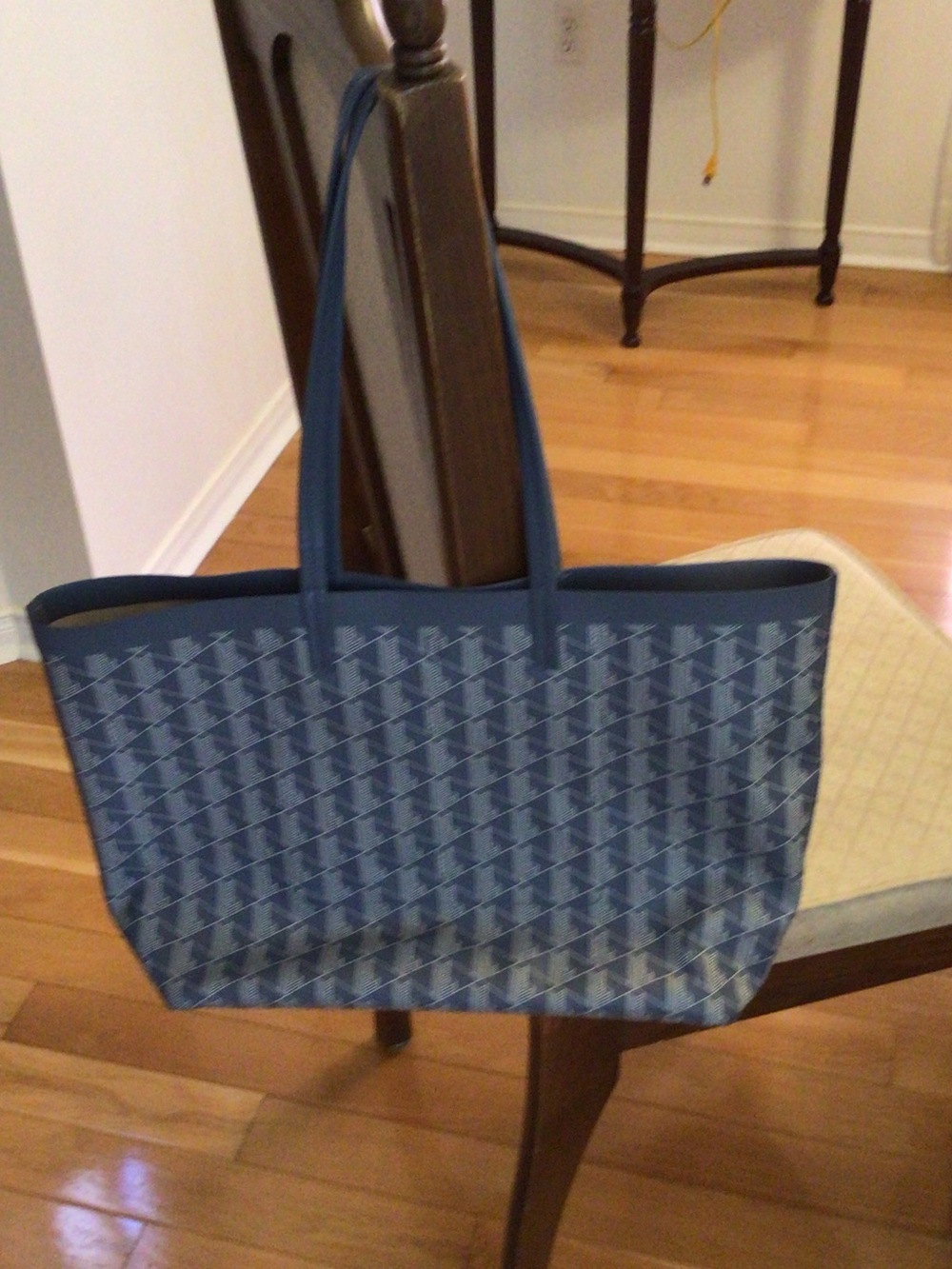 Lacoste Blue Patterned Tote